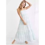 Aerie  Tiered Coquette Watercolor Maxi Sundress Dress Beachy Blue size XS Photo 1