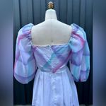American Vintage Vintage 1970s 1980s Watercolor Puff Sleeve Dress Photo 4