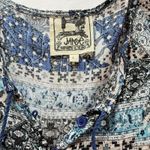 Jaase Blue Floral Babydoll Long Sleeve Boho Tassels Flare Dress Size LARGE Photo 10