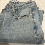 Princess Polly Holly Asymmetric Straight Leg Jean Light Wash Denim criss cross 0 Photo 2