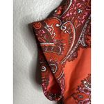 Banana Republic Romper Womens 6 Orange Paisley Print Wrap V-Neck Short Sleeve Photo 4