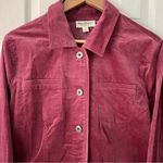 Vintage Norm Thompson Velour Button Up Jacket Purple Women’s‎ Large NWOT Pockets Photo 1
