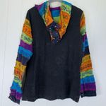 Rising International Black And Colorful Embroidered Hoodie L Size L Photo 1