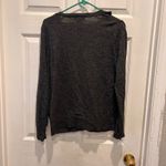 Eddie Bauer Womens Cardigan Sweater Size L Gray Ruffle Front Long Sleeve Photo 5