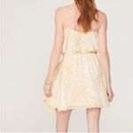 Alexis Yellow/White Metallic Hugo Halter Mini Dress Photo 1