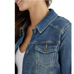 Wrangler Denim Jacket Dark Wash Stretch Weathered, Blue Size XL New w/Tag Photo 9