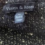 Violets & Roses Black Gold Metallic Sparkle Wrap Bishop Long Sleeve Sweater Top Size XL Photo 3