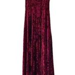 Lulus  In the Louvre Burgundy Velvet Backless Maxi Dress Long Gown Womens Size XS Photo 0