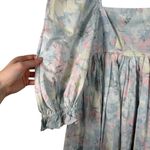 Selkie Monet Print Puff Mini Dress Pastel Watercolor Preppy NEW Womens Small Blue Photo 2