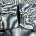 Just My Size Blue White Stripe top Embroidery 22w/24w 100%cotton county pumpkin denim collar Photo 12