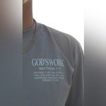 NWT GOD WORK Women’s/Mens Oversized Drop Shoulder Graphic Worship Tee Gray Size L Photo 2