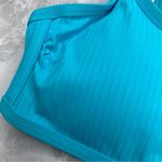 California Waves  Ribbed Bralette Bikini Swim Top Adjustable Straps Blue Medium Photo 3