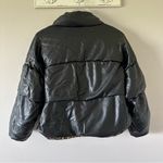 Milly  Black Faux Leather Puffer Jacket Photo 6