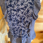 a.n.a  blue shirt with embroidered detail medium Photo 2