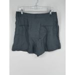 Reformation Mason Linen Short Size 12 Gray Blue Pleated Photo 3