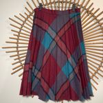 American Vintage VTG Plaid Pleated Wool Skirt Midi Skirt Red Multi 60’s-70’s Union Made Academia Photo 6