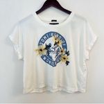 Abercrombie & Fitch Floral Embroidered Graphic T-shirt Cropped Cotton Size Small Photo 0