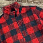 The North Face  Fleece Women S Red Black Buffalo Plaid Half Zip Pullover Mock Nec Photo 1