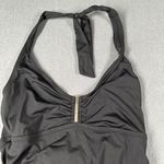 Calvin Klein  Womens 6 Black‎ One Piece Halter Adjustable Swimsuit Photo 1