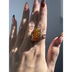 Vintage 925 Sterling Silver‎ & Baltic Amber Ring Sz 8 ADJUSTABLE Silver Photo 6