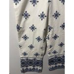 Mango  White Blue Geometric Embroidered Wide Leg Cropped Pants Size 4 NEW Photo 4