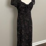 Vintage Y2K Maxi Dress Sweetheart Neckline Heart Flower Print Whimsical Black Size 8 Photo 1