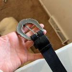 MW Black Genuine Leather Silver Studded Chunky Buckle Belt Size Small NEW Photo 7