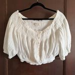 Free People  | White Cotton Dancing til Dawn Off Shoulder Cropped Top | Small Photo 1