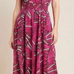 Anthropologie Maeve Kelli Halter Maxi Dress Pink Small Photo 0