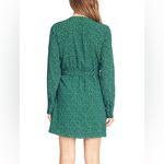 Anthropologie  Sanctuary Green Micro Leopard Animal Print Wrap Dress Long Sleeve Photo 1