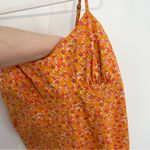 Wild Fable Sleeveless Woven Bodycon Dress Orange Red Floral Mini Y2K 90s ALTERED Photo 6