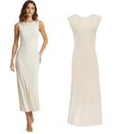 NWT Aya Muse Midi Dress Jersey Knit Off White Size 8 (L) Photo 1