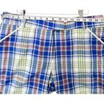 Peter Millar Bermuda Golf Shorts Women 12 Blue Plaid Cotton Casual Preppy Tennis Photo 6