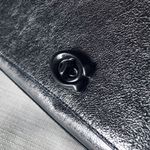 Coach  Alexa Metallic Leather Turnlock Clutch Purse, Silver Photo 13