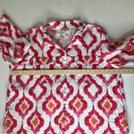John Mark Ikat Linen Blend Button Down Shirt Size PXL Boho Artsy Resort Colorful White Photo 8