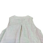 Magaschoni White Taupe Stripe Sleeveless Shirt Top Blouse 100% Linen Size Small Photo 8