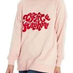 Wildfox Coffee & Sunshine Crewneck Pink Pullover Sweatshirt Sz M Photo 0
