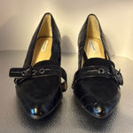 Alex Marie Black Heels with Glossy Finish and Buckle Detail Photo 0