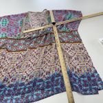 Bleu Rod Beattie Caftan Top Womens‎ Large Multicolor Sheer Boho Swim Cover Up Blue Photo 5
