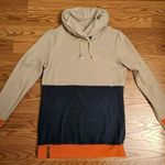 Ampersand Avenue Size M Colorblock Modern Twee Cowl Neck Sweatshirt Thumb Holes Blue Size M Photo 0