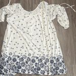 Siren Lily  White and Blue Long Sleeve Dress Photo 9