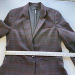 1. State State Glen Plaid One Button Blazer Jacket Mahogany Notch Lapel Women Size 10 Photo 10