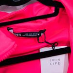 ZARA NEW  Women's Full Zip Adjustable Drawstring Waist Hooded Jacket Neon Pink S Photo 1