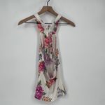 Forever 21  Floral Halter Tank Top Women's Size S White Pink Purple Casual Photo 3