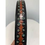 Brighton Black Scalloped Leather with Brown Center Belt Photo 4