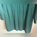 Topshop Dark Green Pleated Long Sleeve Button Up Structured Shirtdress US10 Photo 4