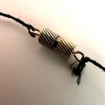 Silver tone yoga choker pendant necklace on cord Photo 5