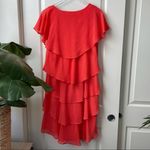 Leslie Fay Orange Tiered Ruffle Dress Knee Length Size 10 Photo 8