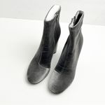 ALDO  Cassydie Dark Gray Velour Metallic Block Heel Almond Toe Side Zipper Boots Photo 8
