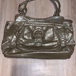 Gold Pewter metallic faux leather buckle handbag Photo 1